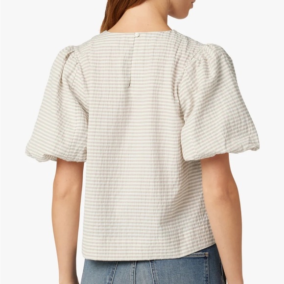 Joe’s The Lorraine Top in Boardwalk Stripe Tan White sz Small - Picture 2 of 10